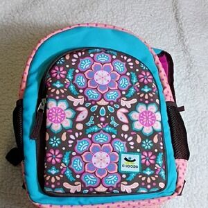 Chooze Kids Backpack - Double Face Pink and‎ Blue with Floral and Stripes